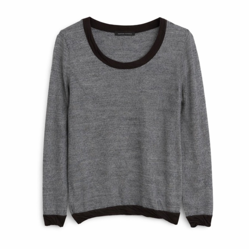 Roberto Collina Sheer Knit Long Sleeve Sweater – Gray – Size S